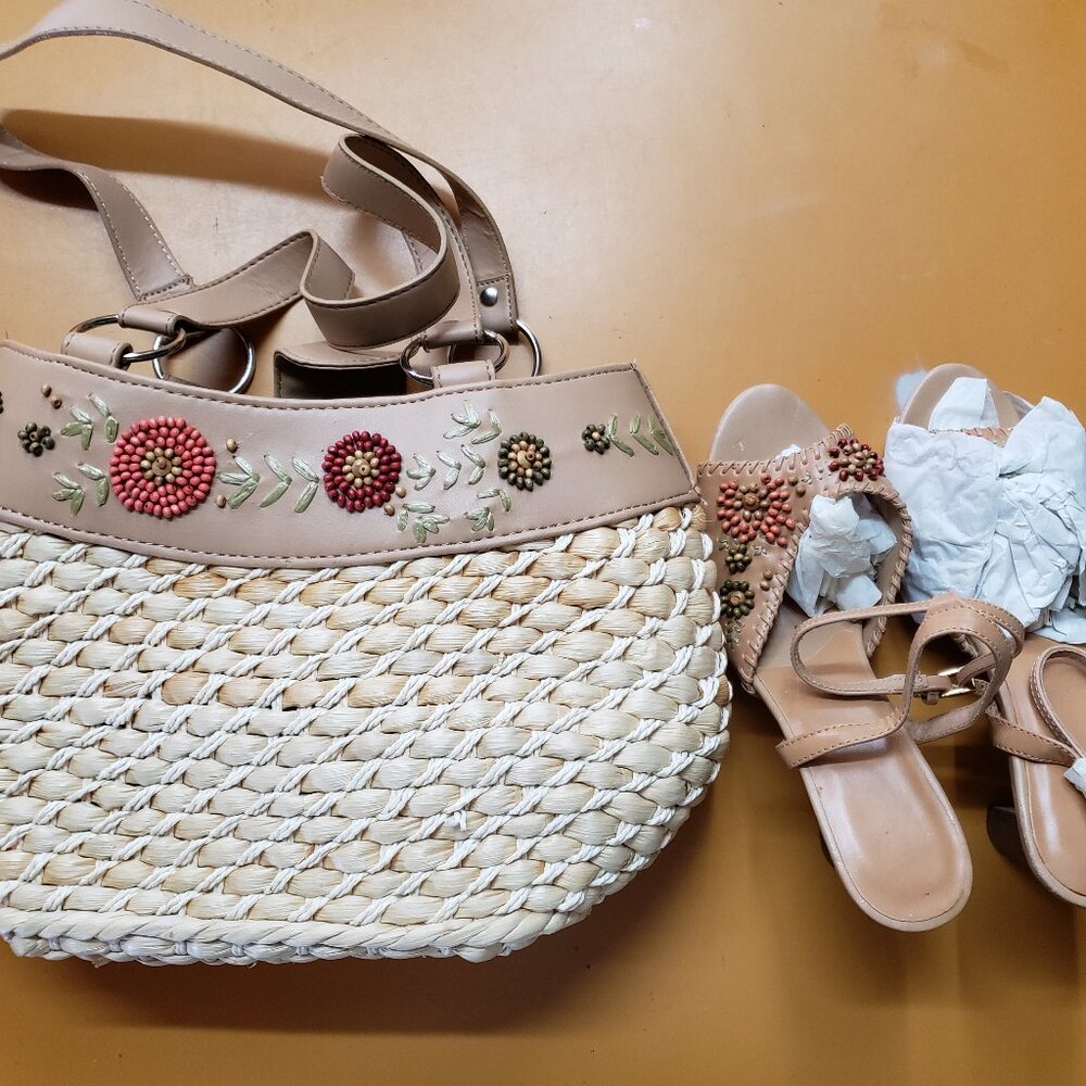 Embellished Platform Sandals and Purse